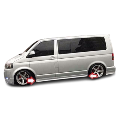 Vw Transporter -(2003 - 2021) Kısa Şase Yan Marşpiyel Seti (Plastik)