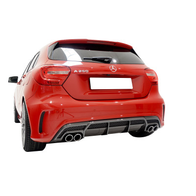Mercedes A Serisi W176 (2012-2018) AMG A180 A200 A250 Arka Tampon Eki - Difüzör (Plastik)