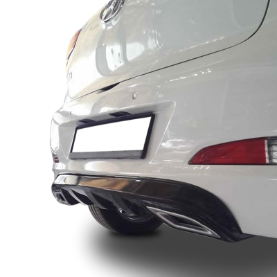 Hyundai İ20 (2014-2018) Egzoz Görünümlü Arka Tampon Eki - Difüzör (Plastik)