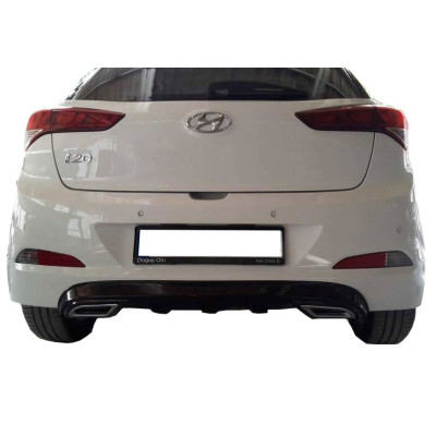 Hyundai İ20 (2014-2018) Egzoz Görünümlü Arka Tampon Eki - Difüzör (Plastik)