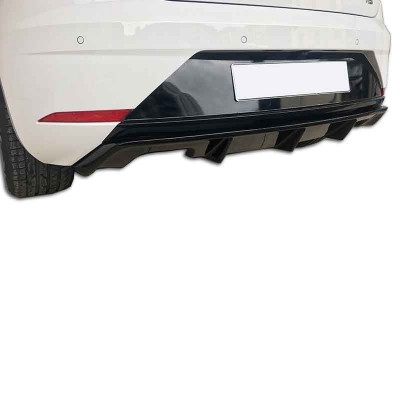 Seat Leon (2017 - 2019)  Çift Çıkış Arka Tampon Eki - Difüzör (Plastik)