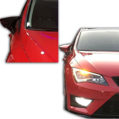 Seat Leon MK3 (2013-2019) Yarasa Model Ayna Kapağı (Parlak Siyah)